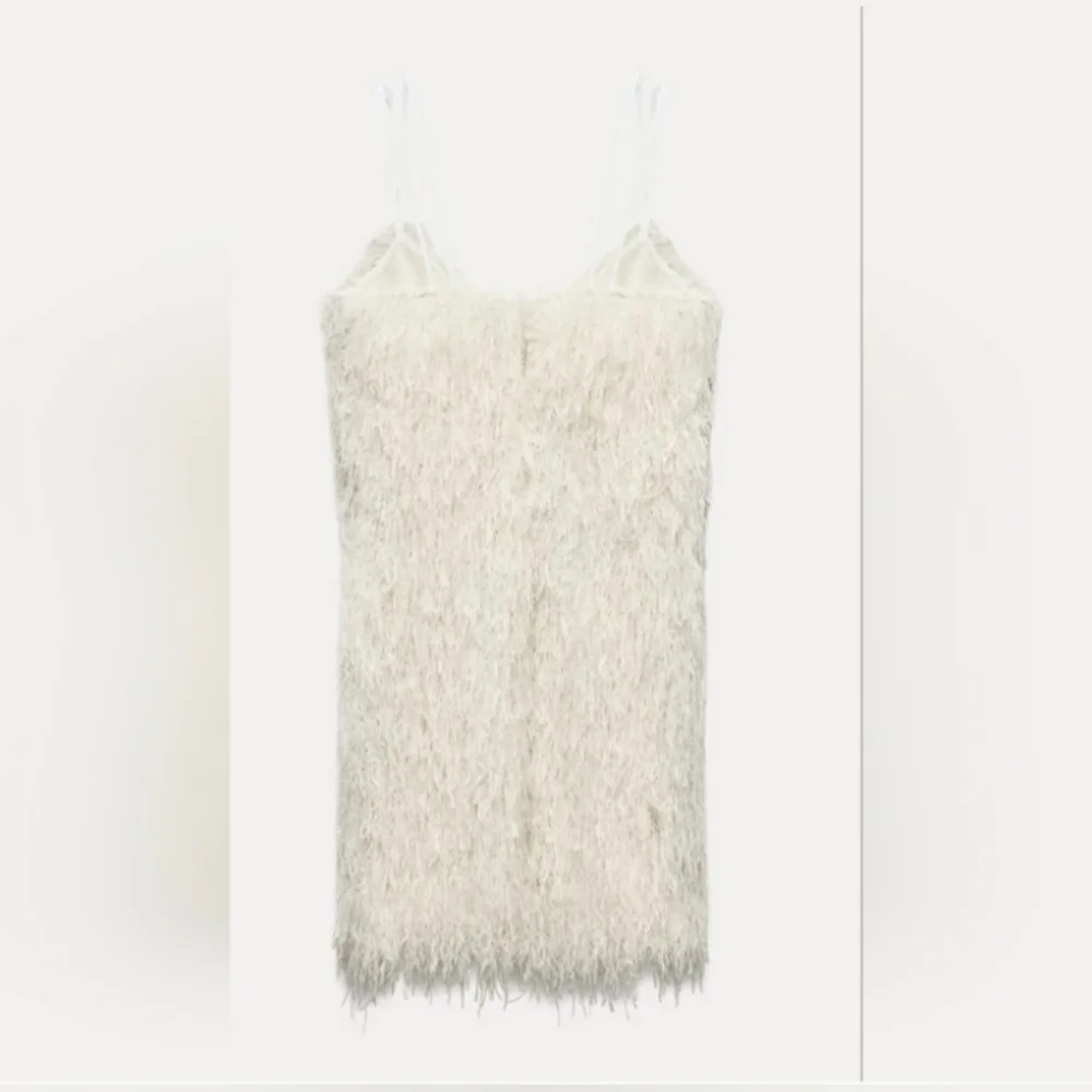 Zara Fringed Mini Dress With Metallic Threads - Picture 5 of 5